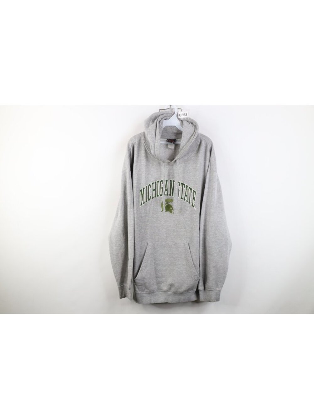 Vintage 90s Y2K Mens 2XL Distressed Michigan State University Hoodie Sweatshirt